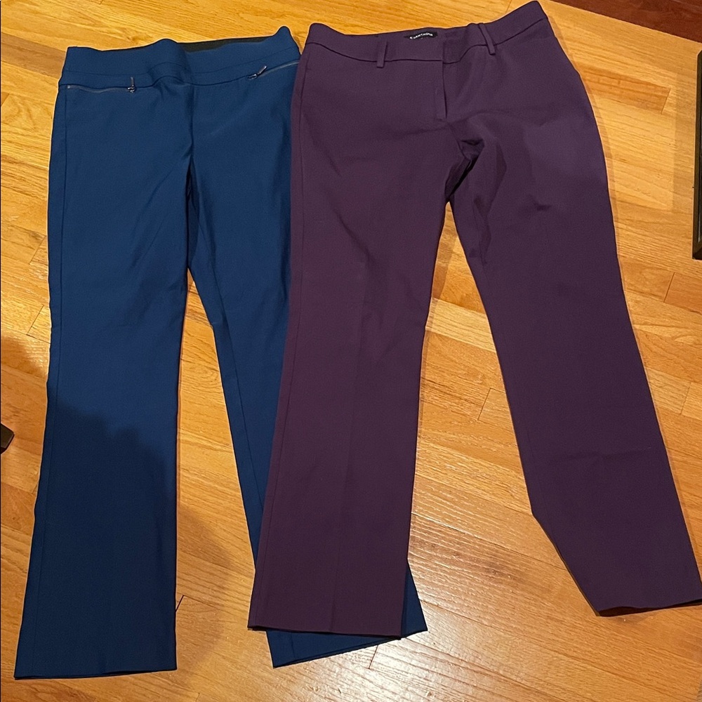 Stylish Women's Blue and Purple Pants Bundle
